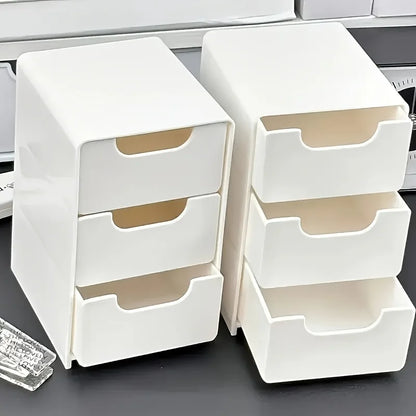 3-Tier Desk Organizer with Drawers – Portable Storage Box for Office Supplies, Jewelry & Cosmetics