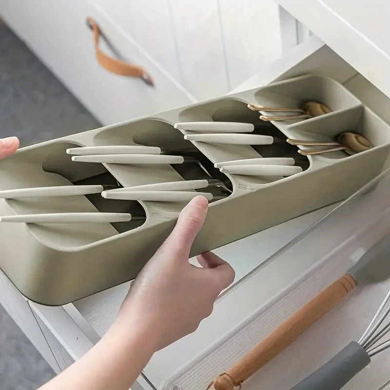 Cutlery Drawer Organizer Tray – Compartmentalized Storage for Forks, Spoons & Knives