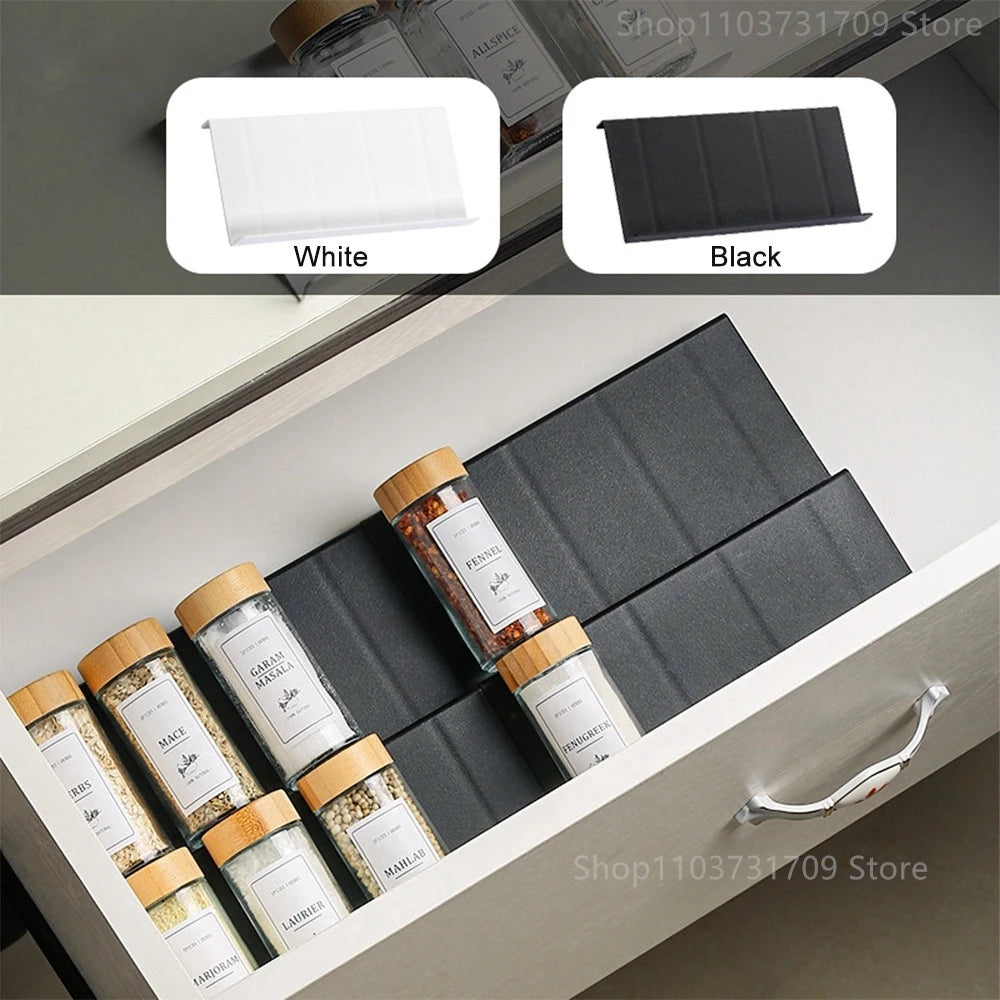 4-Layer Kitchen Spice Drawer Organizer – Adjustable Rack for Spice Jars & Seasoning Bottles