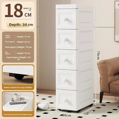 Narrow Stackable Storage Bin – Slim PP Organizer for Kitchen, Bathroom & Closet (3 to 7 Layers)