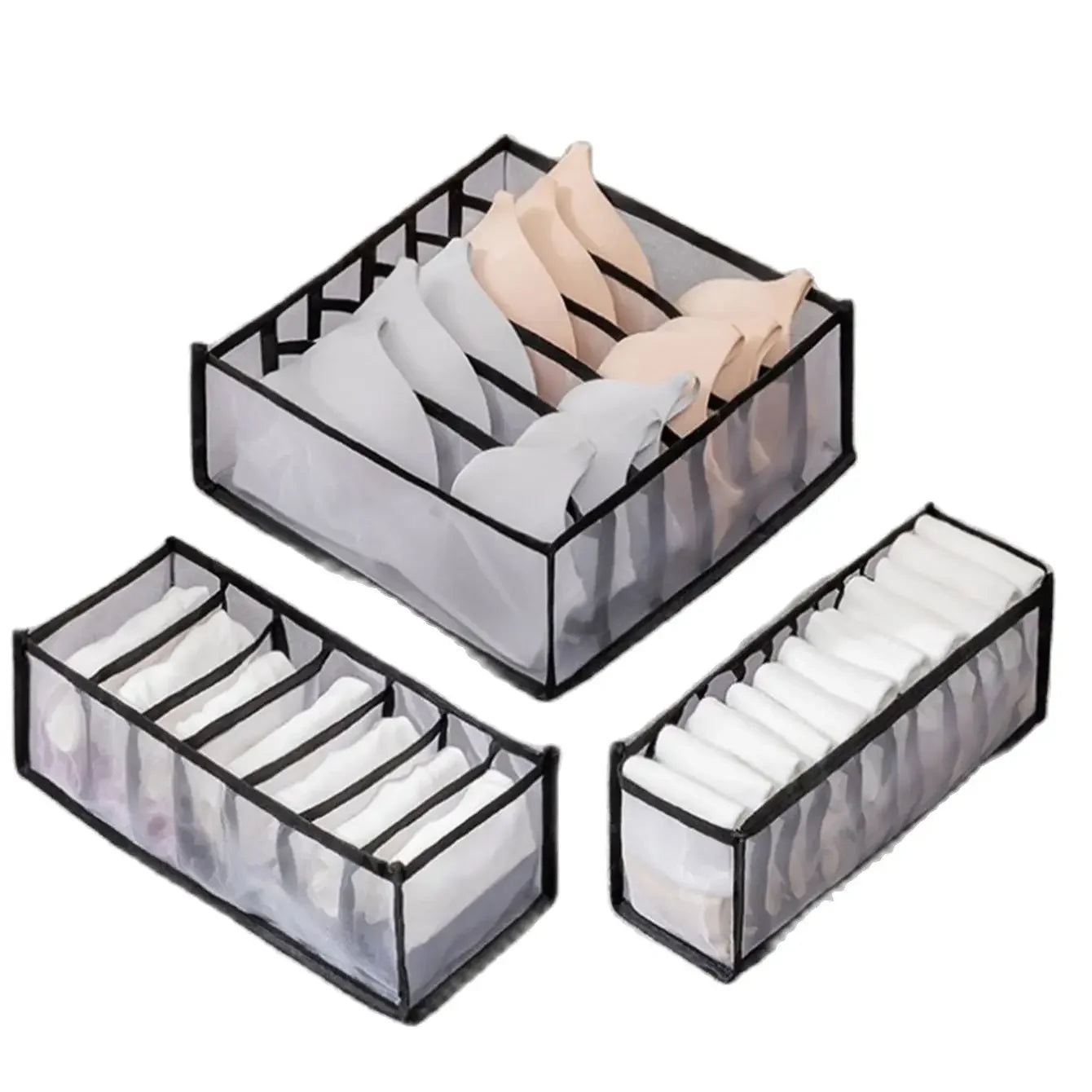 Foldable Closet Organizer Box – 7/9/11 Grid Drawer Storage for Socks, Underwear, Bras & Jeans