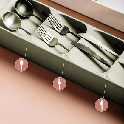 Cutlery Drawer Organizer Tray – Compartmentalized Storage for Forks, Spoons & Knives
