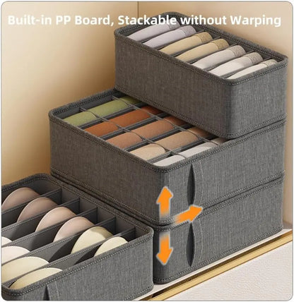Foldable Closet Underwear Organizer Box – Non-Woven Fabric Drawer Storage for Socks, Ties & Belts