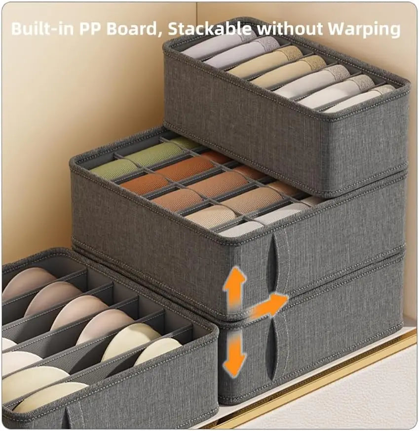 Closet Underwear & Sock Organizer Box – Foldable Fabric Drawer Divider for Ties, Belts & Scarves
