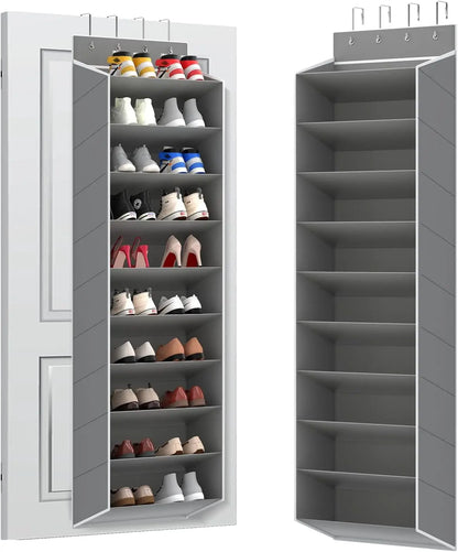 Over the Door Shoe Organizer – 10-Tier Hanging Rack with Deep Pockets, Holds 20-30 Pairs