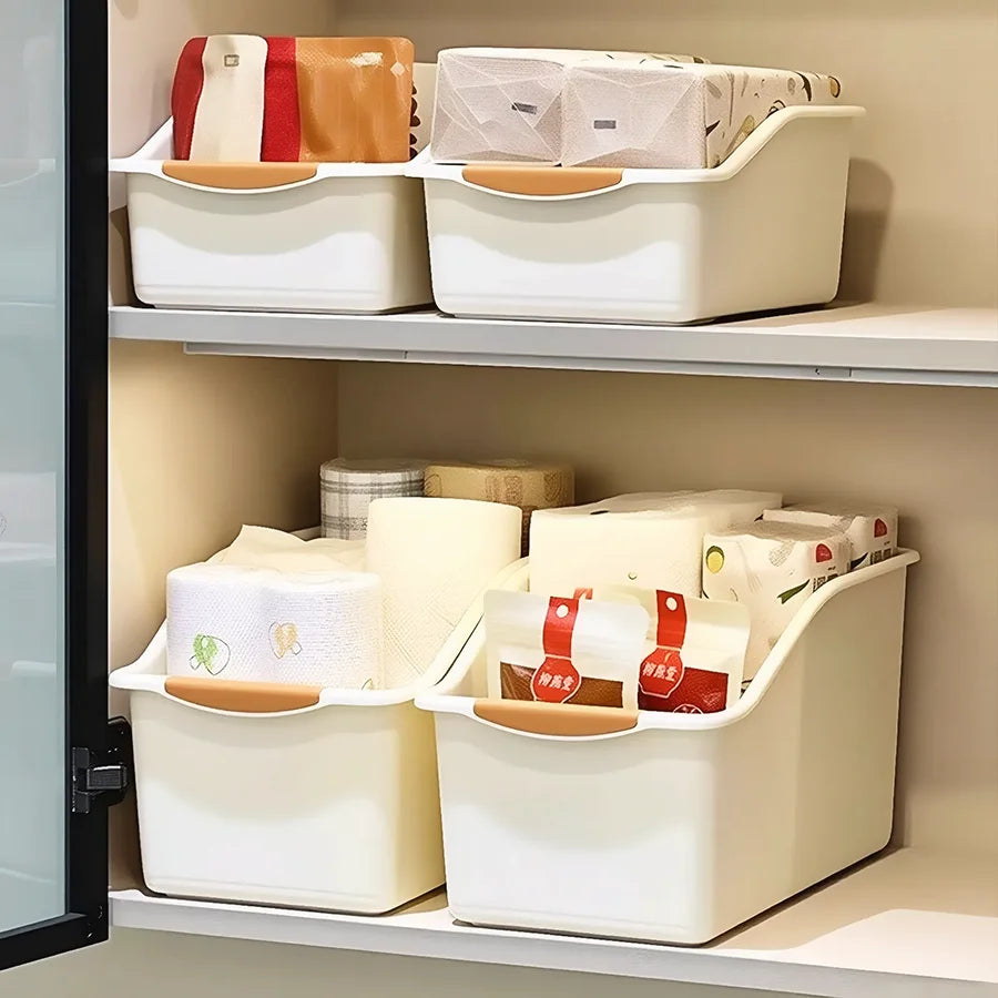 Under-Sink Organizer with Wheels – Plastic Storage Bins & Bottle Organizer for Kitchen & Bathroom Cabinet (Set of 2 or 3)