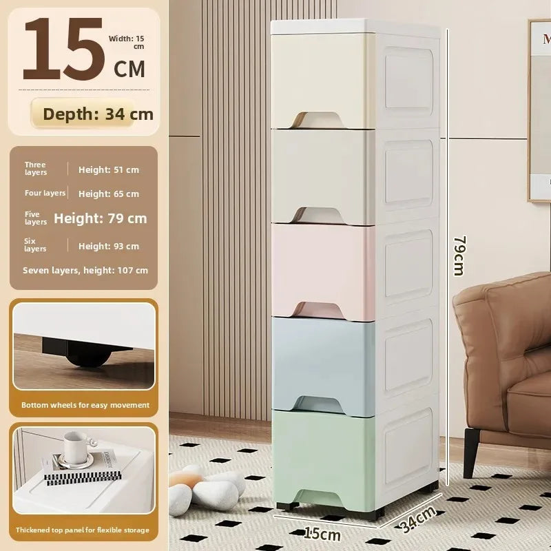 Narrow Stackable Storage Bin – Slim PP Organizer for Kitchen, Bathroom & Closet (3 to 7 Layers)