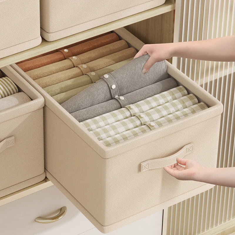 Wardrobe Clothes Organizer Box – Fabric Compartment Storage for Jeans, Trousers, Underwear & Socks