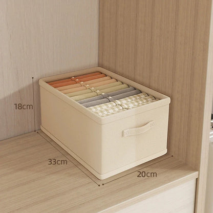 Wardrobe Clothes Organizer Box – Fabric Compartment Storage for Jeans, Trousers, Underwear & Socks