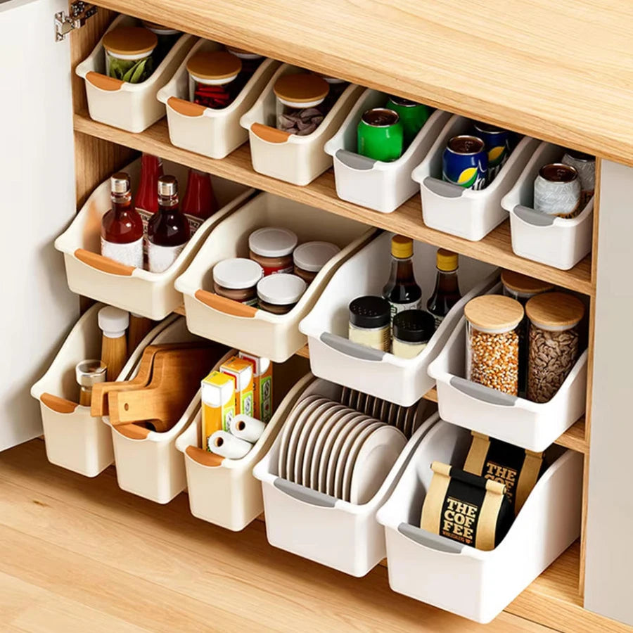 Under-Sink Organizer with Wheels – Plastic Storage Bins & Bottle Organizer for Kitchen & Bathroom Cabinet (Set of 2 or 3)