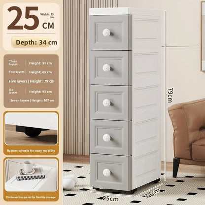 Narrow Stackable Storage Bin – Slim PP Organizer for Kitchen, Bathroom & Closet (3 to 7 Layers)