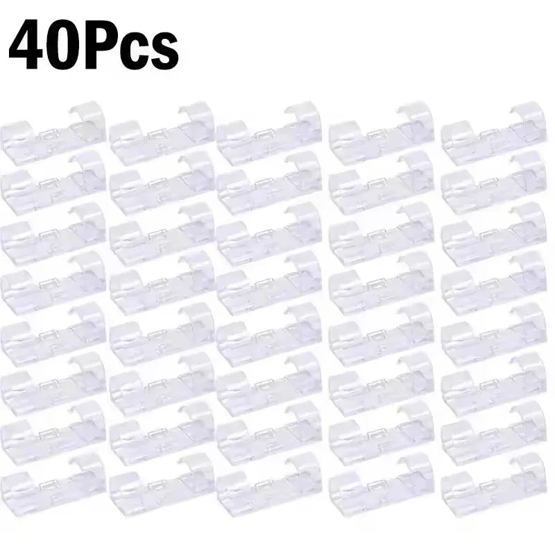Cable Clips Wire Holder – Self-Adhesive Cord Management Clamps for Home, Office & Car (5 to 60-Pack)