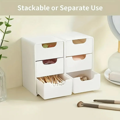 3-Tier Desk Organizer with Drawers – Portable Storage Box for Office Supplies, Jewelry & Cosmetics