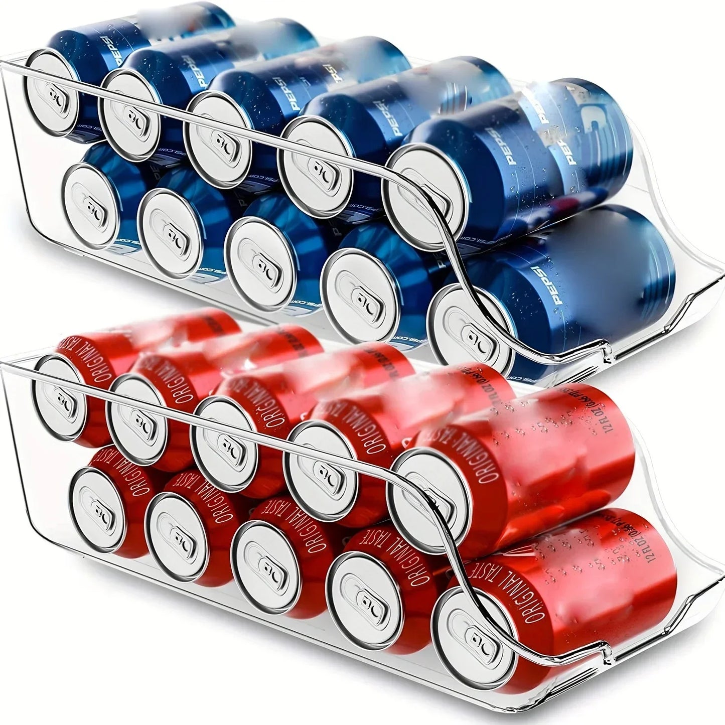 Refrigerator Organizer Bins – Soda Can Dispenser & Auto Rolling Fridge Storage Rack