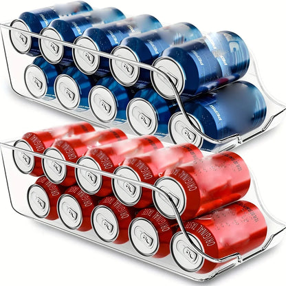 Refrigerator Organizer Bins – Soda Can Dispenser & Auto Rolling Fridge Storage Rack
