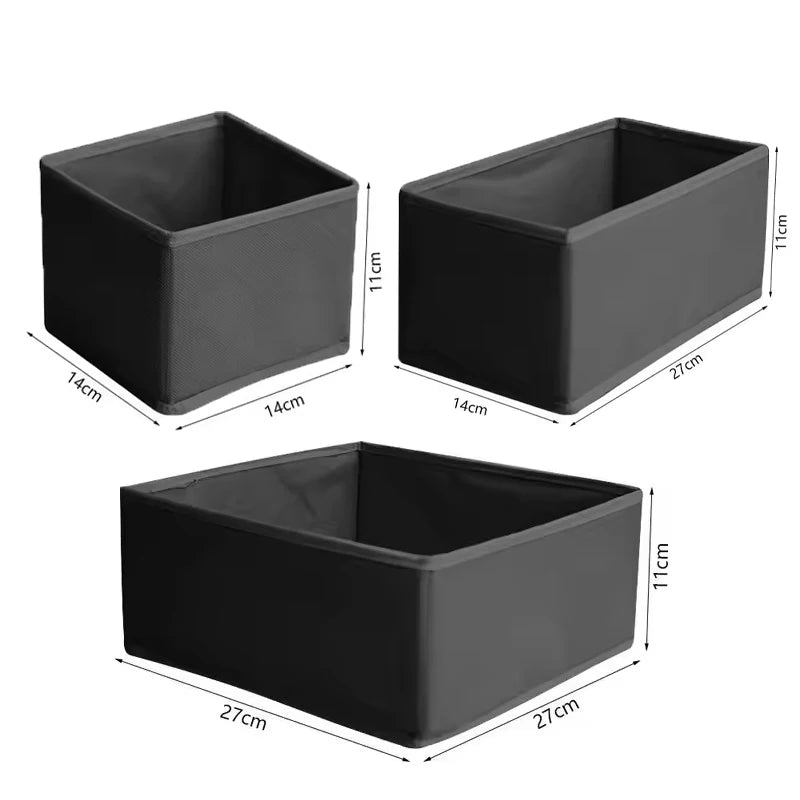 Fabric Drawer Organizer Bins – Foldable Dresser Dividers for Clothing, Socks, Underwear & Ties (3 or 6-Pack)