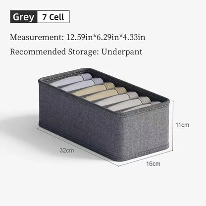 Foldable Closet Underwear Organizer Box – Non-Woven Fabric Drawer Storage for Socks, Ties & Belts