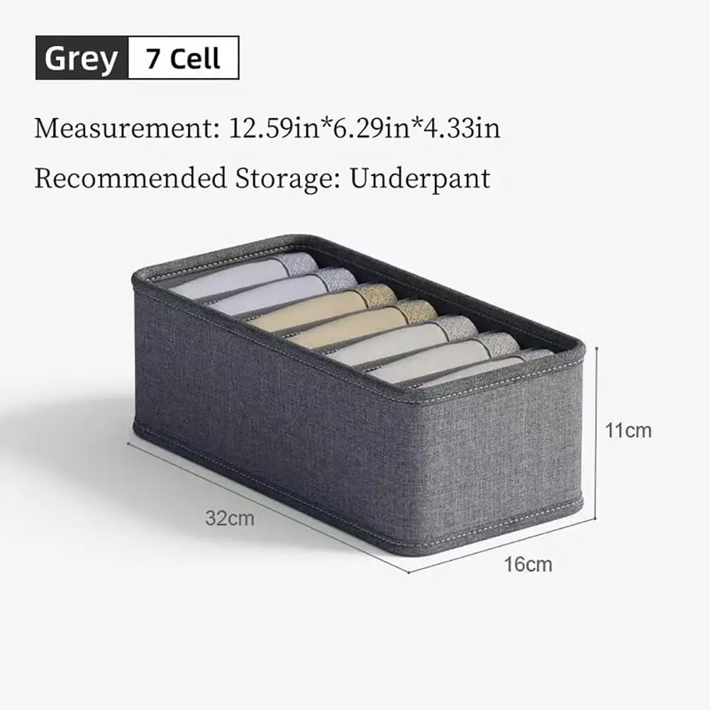 Closet Underwear & Sock Organizer Box – Foldable Fabric Drawer Divider for Ties, Belts & Scarves