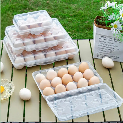 Portable Egg Holder with Lid – Stackable Plastic Egg Tray for Fridge, Camping & Outdoor Use