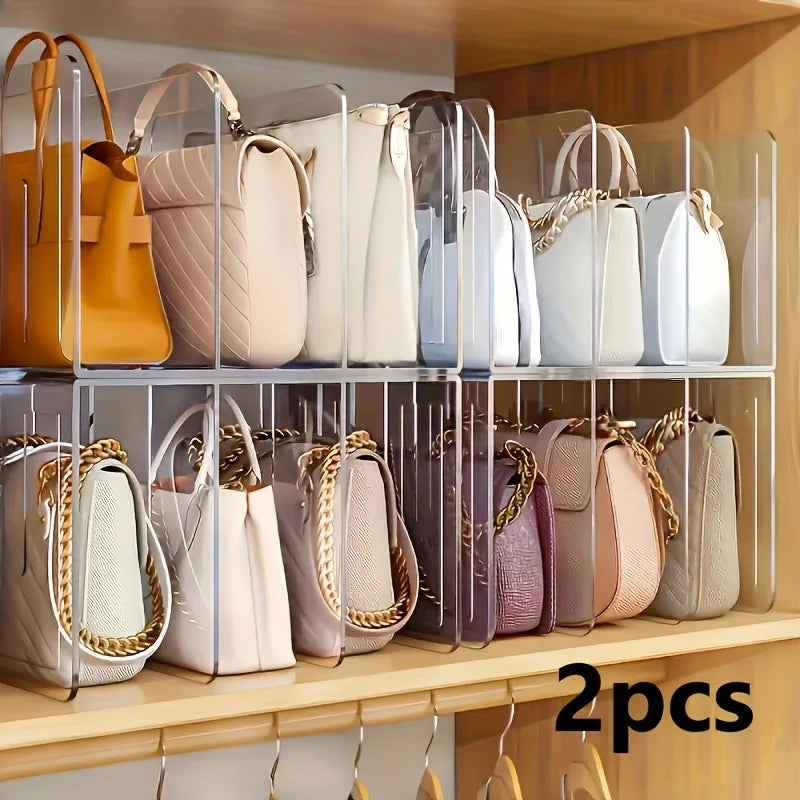 Clear Acrylic Handbag Organizer – Space-Saving Closet Rack for Purses & Wallets
