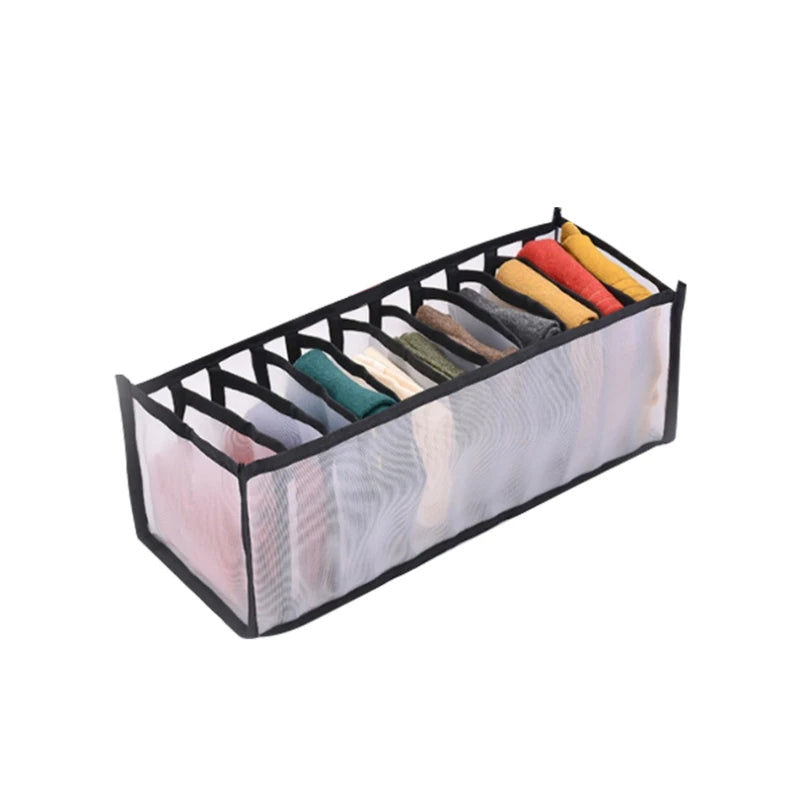 Foldable Underwear & Bra Organizer Box – Plastic Drawer Divider for Closet, Wardrobe & Bedroom Shelf