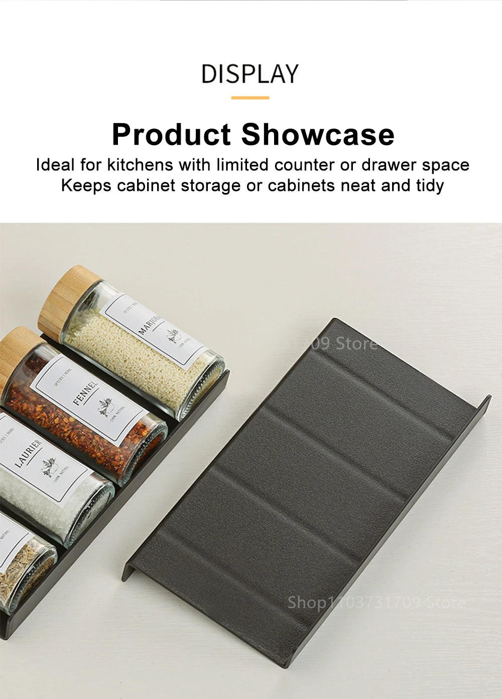 4-Layer Kitchen Spice Drawer Organizer – Adjustable Rack for Spice Jars & Seasoning Bottles