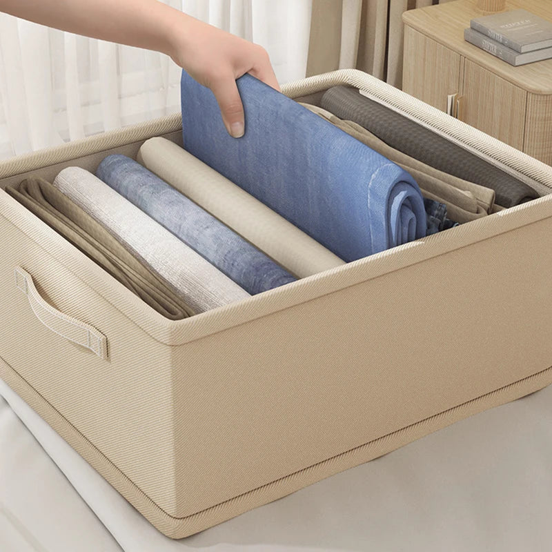 Wardrobe Clothes Organizer Box – Fabric Compartment Storage for Jeans, Trousers, Underwear & Socks