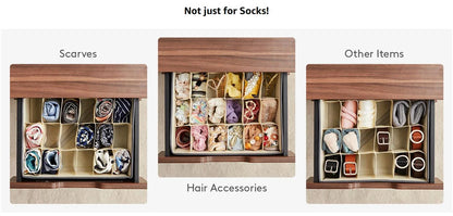 Sock & Underwear Drawer Organizer – Foldable Closet Divider Bins