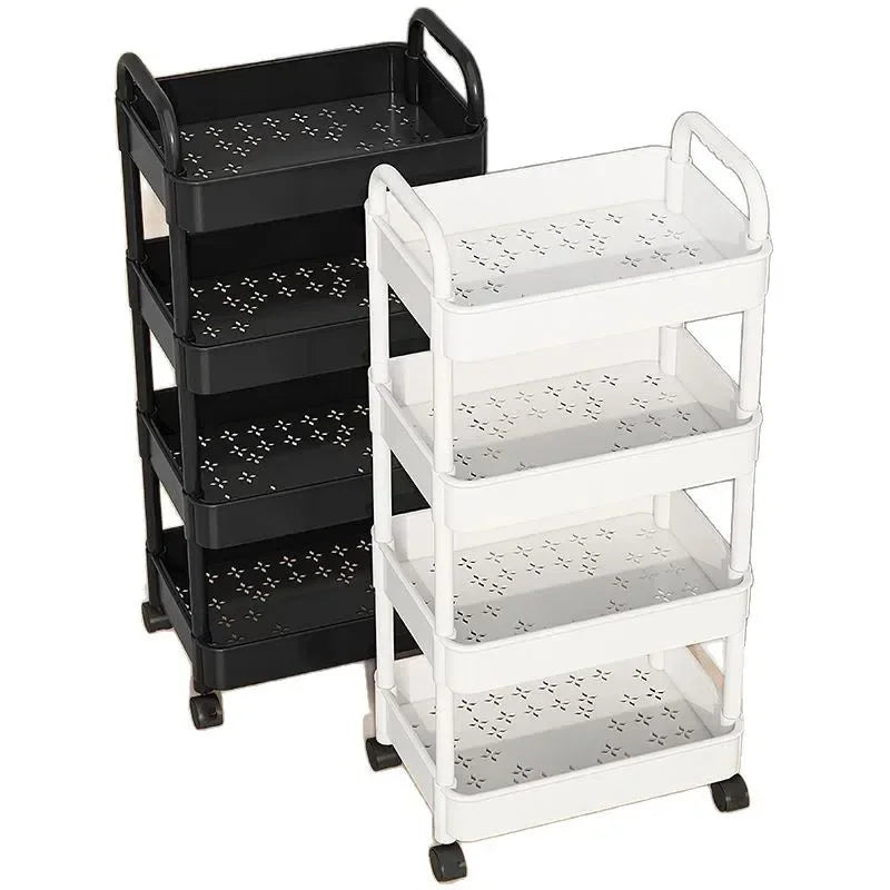 5-Tier Kitchen Storage Shelf – Freestanding Rolling Trolley Rack for Pantry, Snacks & Produce