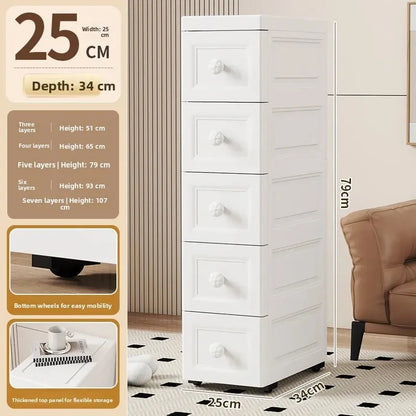 Narrow Stackable Storage Bin – Slim PP Organizer for Kitchen, Bathroom & Closet (3 to 7 Layers)