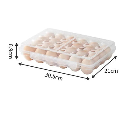 Portable Egg Holder with Lid – Stackable Plastic Egg Tray for Fridge, Camping & Outdoor Use