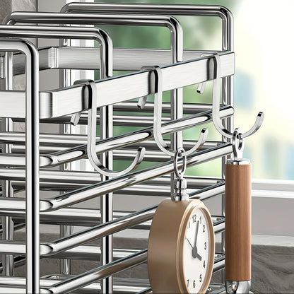 No-Drill Wall-Mounted Utensil Holder – Stainless Steel Kitchen Organizer for Small Spaces