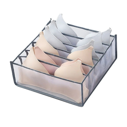Foldable Underwear & Bra Organizer Box – Plastic Drawer Divider for Closet, Wardrobe & Bedroom Shelf