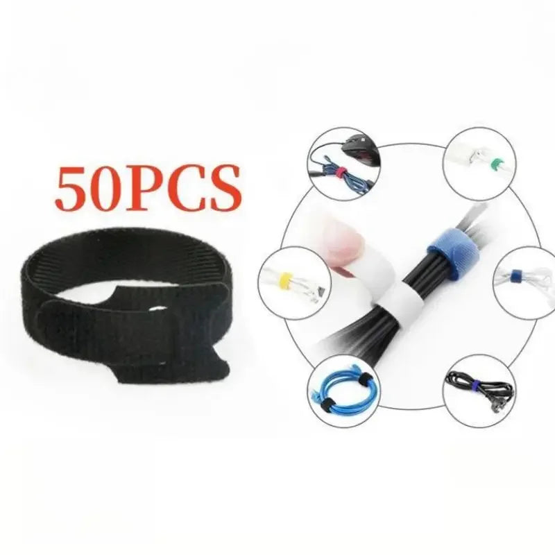 Cable Winder & Wire Ties – Nylon Cord Organizer & Protector for Phone, USB & Home Cables (50-Pack)