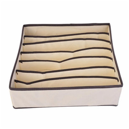 Foldable Underwear & Bra Organizer Box – Plastic Drawer Divider for Closet, Wardrobe & Bedroom Shelf