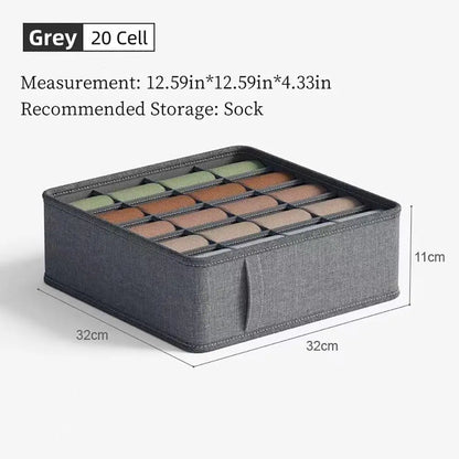 Foldable Closet Underwear Organizer Box – Non-Woven Fabric Drawer Storage for Socks, Ties & Belts