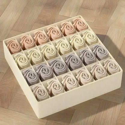 Underwear & Socks Drawer Organizer – Foldable Non-Woven Closet Storage Box for Bras & Underpants