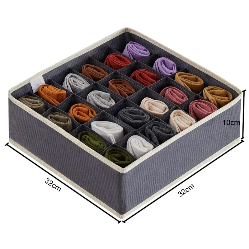 Sock & Underwear Drawer Organizer – Foldable Closet Divider Bins