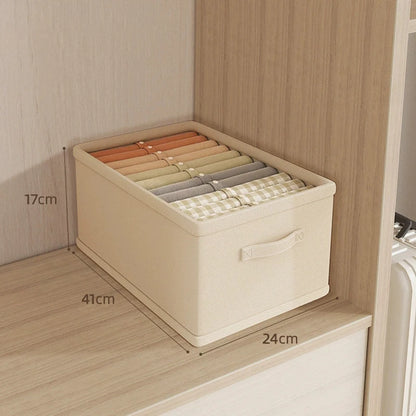 Wardrobe Clothes Organizer Box – Fabric Compartment Storage for Jeans, Trousers, Underwear & Socks