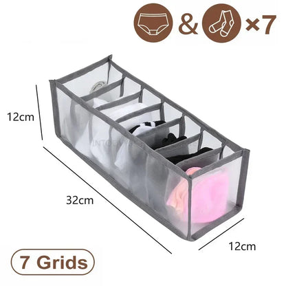 Closet Underwear & Bra Organizer Box – Foldable Non-Woven Drawer Divider for Socks, Ties & Scarves