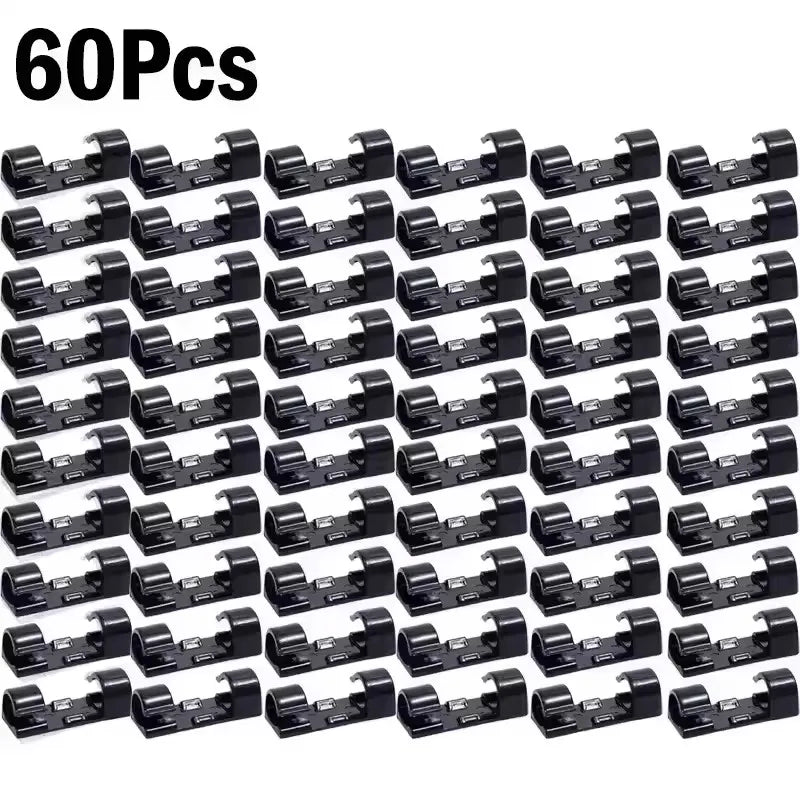 Cable Clips Wire Holder – Self-Adhesive Cord Management Clamps for Home, Office & Car (5 to 60-Pack)