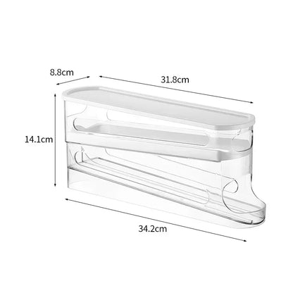 Automatic Rolling Egg Dispenser – 2-Tier Fridge Egg Holder Rack & Organizer