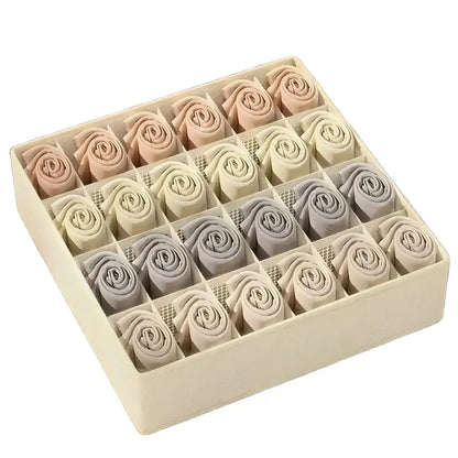 Underwear & Socks Drawer Organizer – Foldable Non-Woven Closet Storage Box for Bras & Underpants