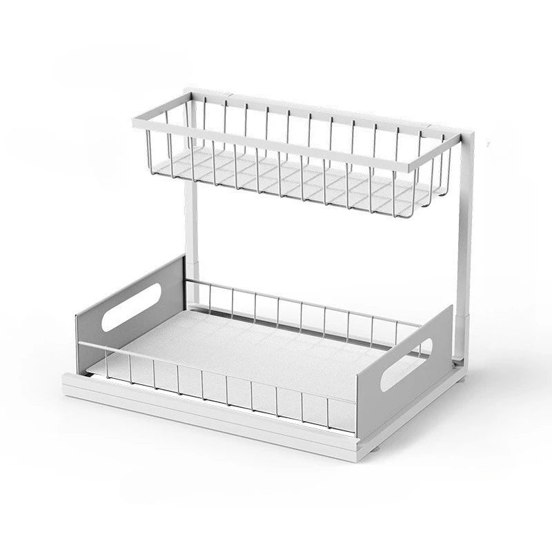 2-Tier Pull Out Under Sink Organizer – Sliding Shelf Cabinet Storage for Kitchen & Bathroom