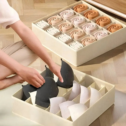 Underwear & Socks Drawer Organizer – Foldable Non-Woven Closet Storage Box for Bras & Underpants