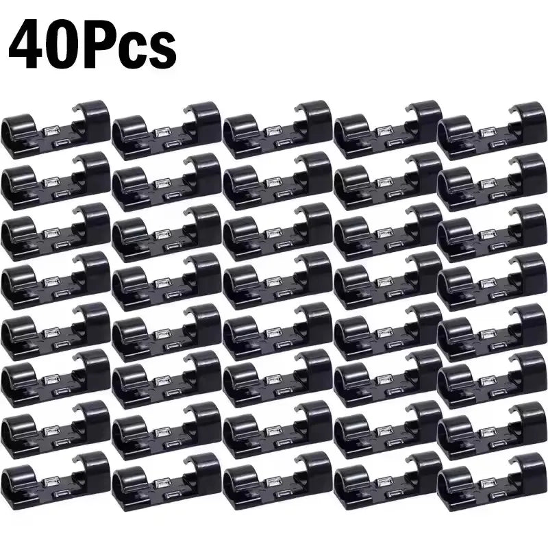 Cable Clips Wire Holder – Self-Adhesive Cord Management Clamps for Home, Office & Car (5 to 60-Pack)