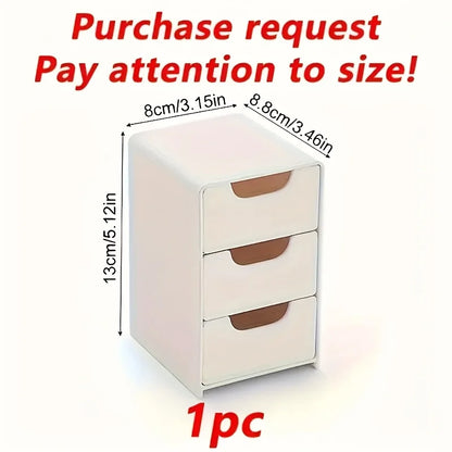 3-Tier Desk Organizer with Drawers – Portable Storage Box for Office Supplies, Jewelry & Cosmetics