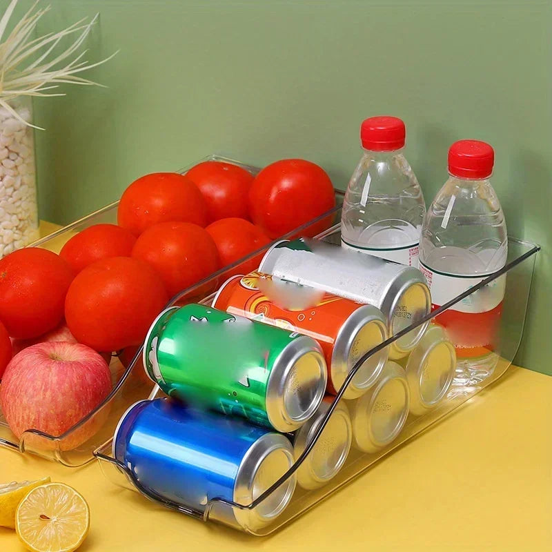Refrigerator Organizer Bins – Soda Can Dispenser & Auto Rolling Fridge Storage Rack