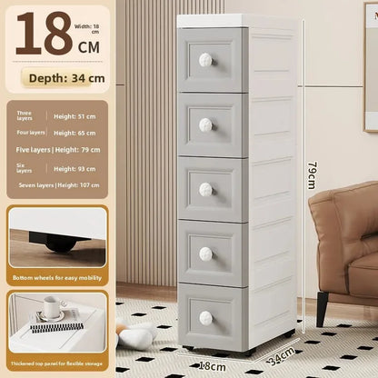 Narrow Stackable Storage Bin – Slim PP Organizer for Kitchen, Bathroom & Closet (3 to 7 Layers)