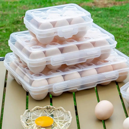 Portable Egg Holder with Lid – Stackable Plastic Egg Tray for Fridge, Camping & Outdoor Use